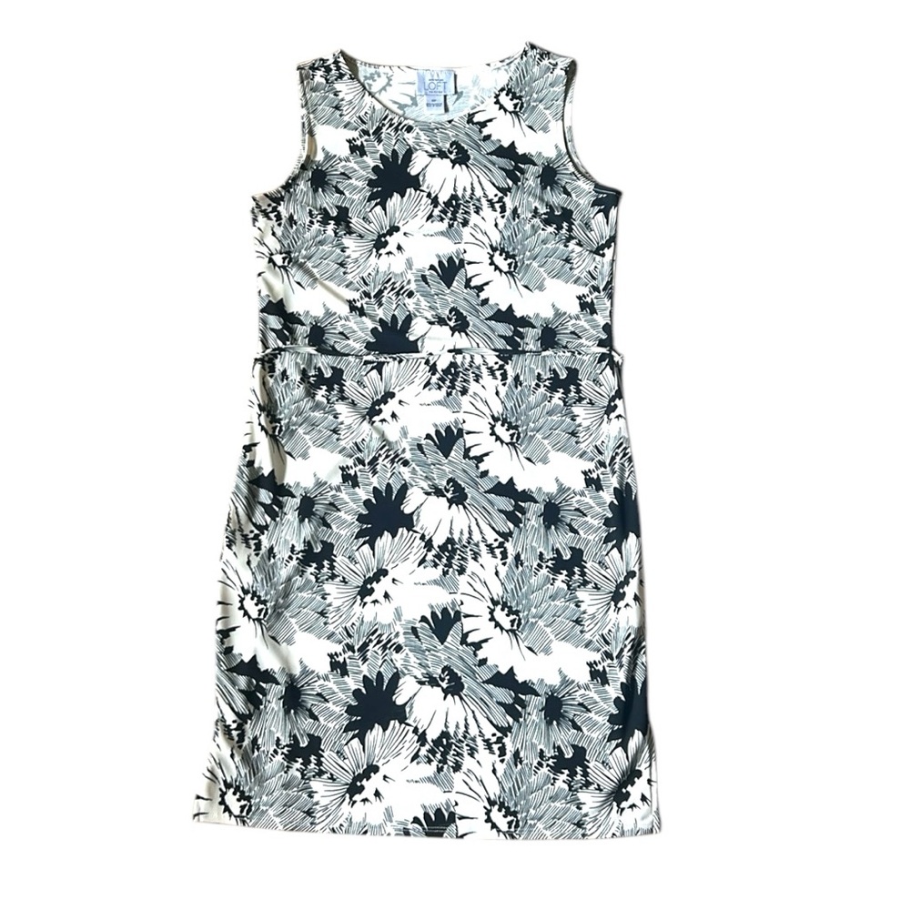 LOFT Floral Black and White Short Sleeve Dress Women’s Size Petite Small